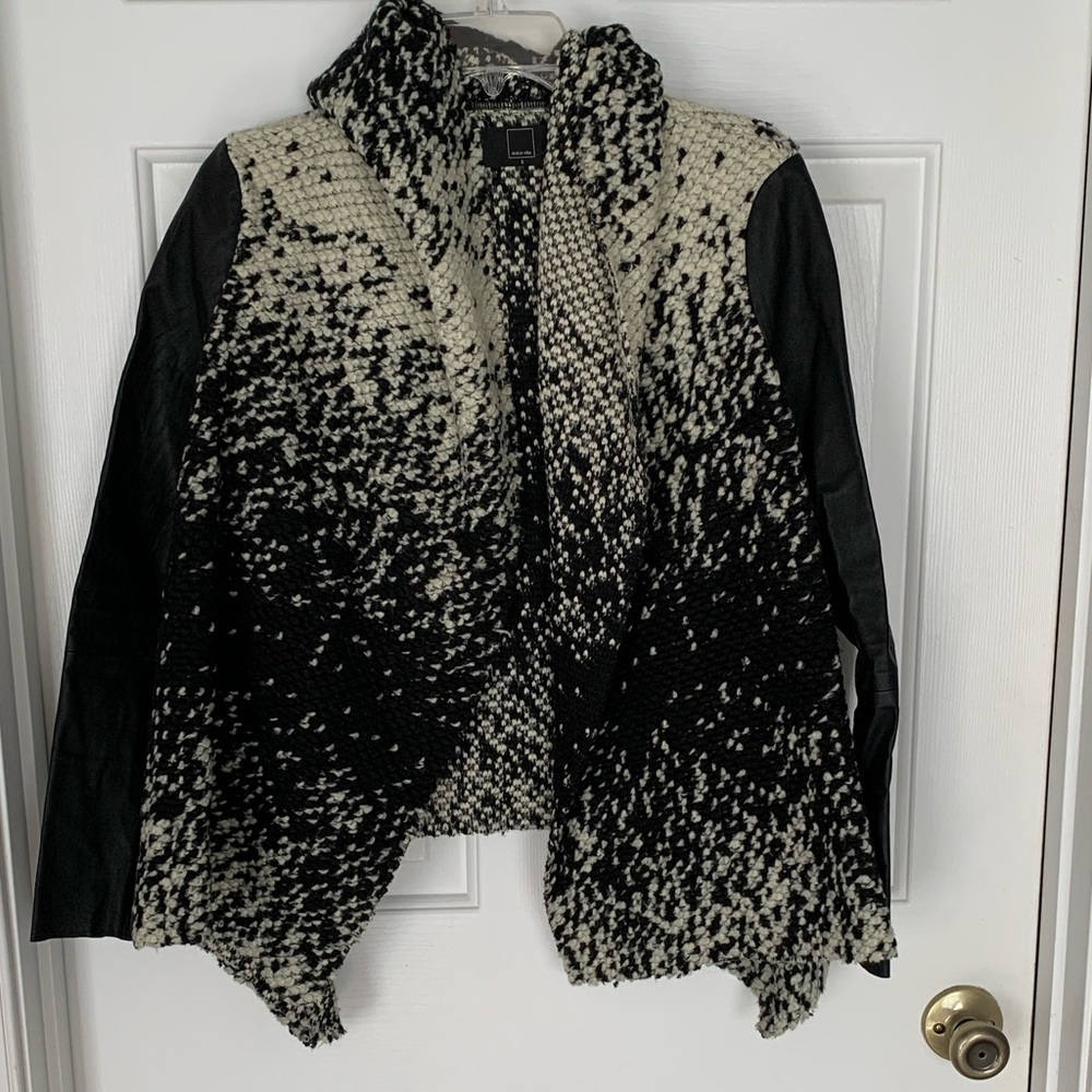Dolce Vita leather sleeve sweater